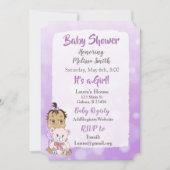 Invitation Bébé hispanique avec un ours en peluche Bébé plus  (Devant)