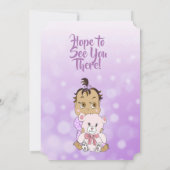 Invitation Bébé hispanique avec un ours en peluche Bébé plus  (Dos)