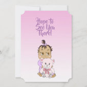 Invitation Bébé hispanique avec un ours en peluche Bébé plus  (Dos)