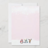 Invitation Bébé hiver Bébé fille Douche (Dos)