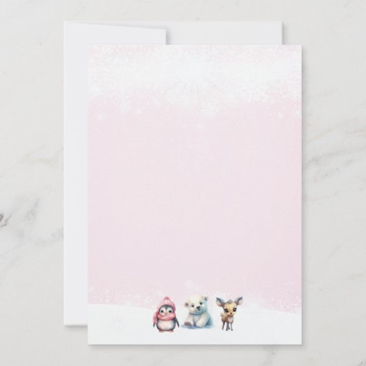 Invitation Bébé hiver Bébé fille Douche (Dos)