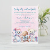 Invitation Bébé, il fait froid à l’extérieur de l’hiver Baby (Debout devant)