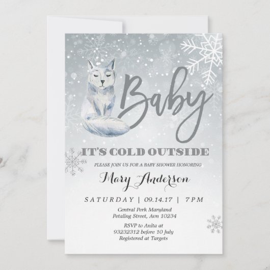 Invitation Bébé il fait froid à l’extérieur de l’invitation d (Devant)