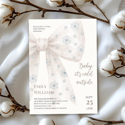 Invitation Bébé il fait froid à l’extérieur du Baby shower à