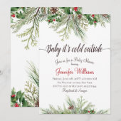 Invitation Bébé Il fait froid à l’extérieur du Baby shower de (Devant / Derrière)