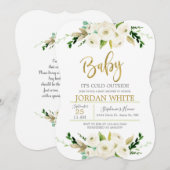 Invitation Bébé il fait froid à l'extérieur baby shower à fle (Devant / Derrière)