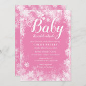 Invitation Bébé Il fait froid à l'extérieur Baby shower fille (Devant / Derrière)