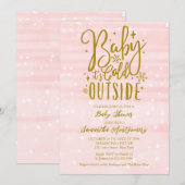 Invitation Bébé Il fait froid à l'extérieur Baby shower fille (Devant / Derrière)