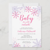 Invitation Bébé Il fait froid à l'extérieur Baby shower Snowf (Devant)