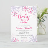 Invitation Bébé Il fait froid à l'extérieur Baby shower Snowf (Debout devant)