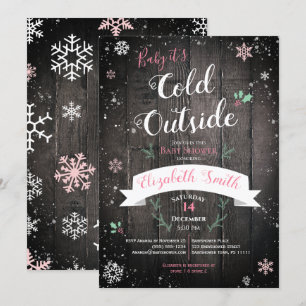 Invitation Bébé il fait froid à l'extérieur bébé fille bébé d