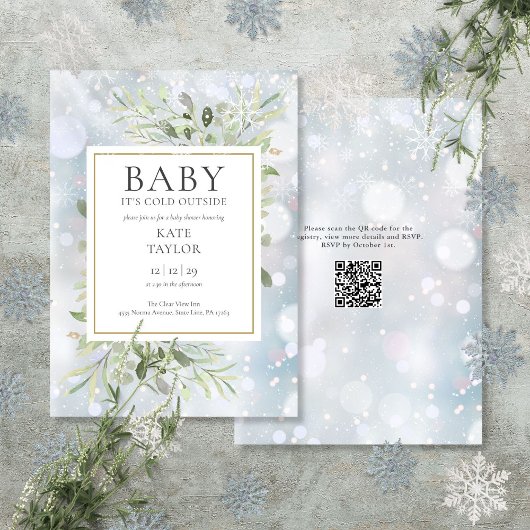 Invitation Bébé il fait froid à l'extérieur Code QR Baby Show