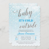 Invitation Bébé Il fait froid à l'extérieur de la Fête des ma (Devant / Derrière)