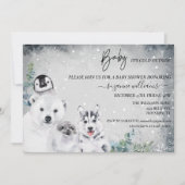 Invitation Bébé Il fait froid à l'extérieur de l'Arctique Dou (Devant)