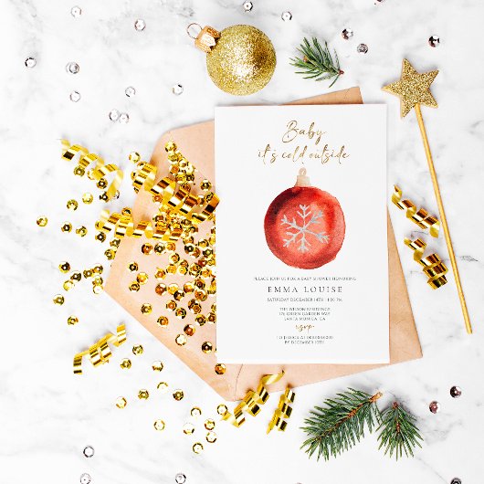 Invitation Bébé Il fait froid à l'extérieur de l'ornement Bab
