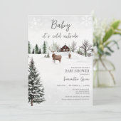 Invitation Bébé Il fait froid à l'extérieur du Baby shower (Debout devant)