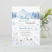 Invitation Bébé Il fait froid à l'extérieur du Baby shower (Debout devant)