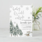 Invitation Bébé Il fait froid à l'extérieur du Baby shower (Debout devant)