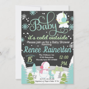 Invitation Bébé Il fait froid à l'extérieur du Baby shower Ch