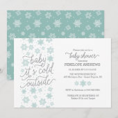 Invitation Bébé Il fait froid à l'extérieur du Baby shower d' (Devant / Derrière)