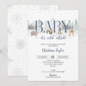 Invitation Bébé Il fait froid à l'extérieur du Baby shower, D (Devant / Derrière)