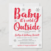 Invitation Bébé Il fait froid à l'extérieur du Baby shower d' (Devant)