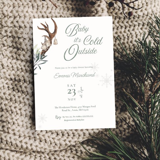 Invitation Bébé il fait froid à l'extérieur du baby shower d'