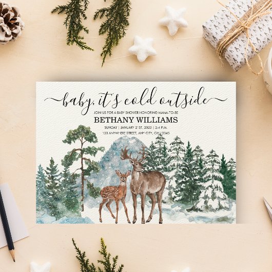 Invitation Bébé il fait froid à l'extérieur du Baby shower d'