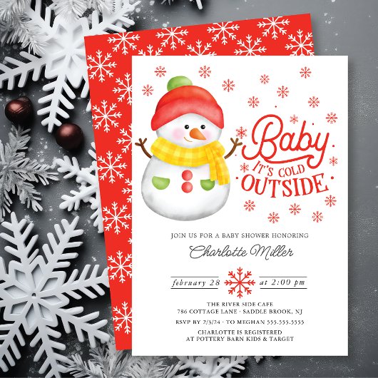 Invitation Bébé Il fait froid à l'extérieur du Baby shower d'