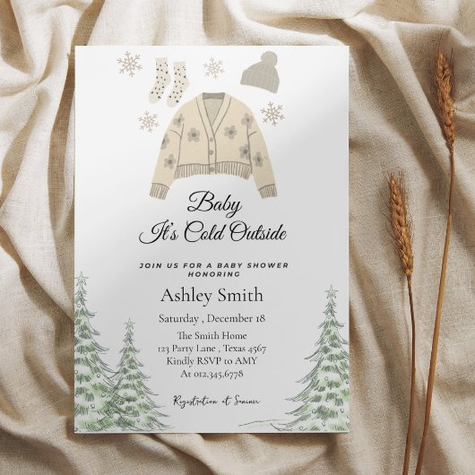 Invitation Bébé Il fait froid à l'extérieur du baby shower d'