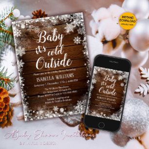 Invitation Bébé il fait froid à l'extérieur du Baby shower d'