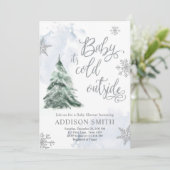 Invitation Bébé Il fait froid à l'extérieur du Baby shower de (Debout devant)