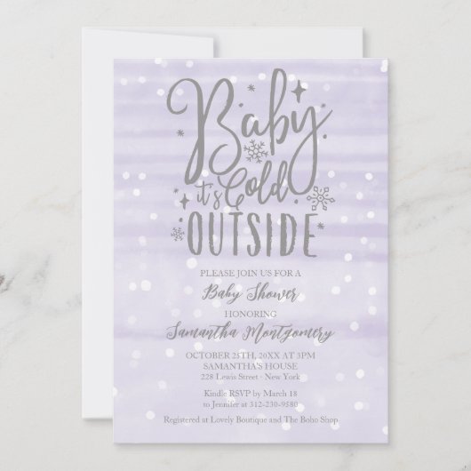 Invitation Bébé Il fait froid à l'extérieur du Baby shower de (Devant)