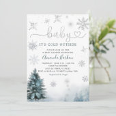 Invitation Bébé Il fait froid à l'extérieur du Baby shower de (Debout devant)