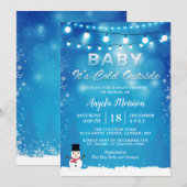 Invitation Bébé Il fait froid à l'extérieur du Baby shower de (Devant / Derrière)