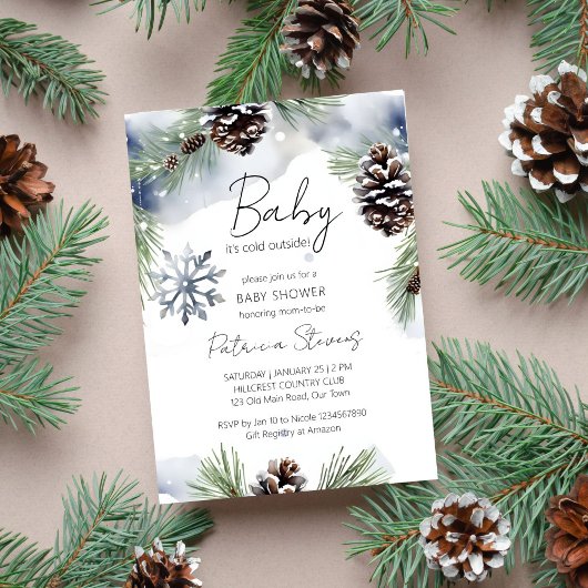 Invitation Bébé il fait froid à l'extérieur du baby shower de