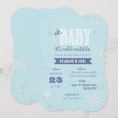 Invitation Bébé Il fait froid à l'extérieur du Baby shower de (Devant / Derrière)