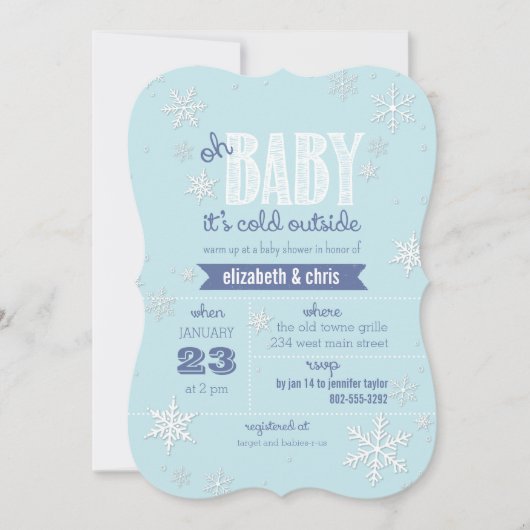 Invitation Bébé Il fait froid à l'extérieur du Baby shower de (Devant)