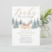 Invitation Bébé Il fait froid à l'extérieur du Baby shower de (Debout devant)