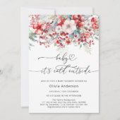 Invitation Bébé, il fait froid à l'extérieur du Baby shower F (Devant)