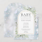 Invitation Bébé il fait froid à l'extérieur Fête de naissance (Devant / Derrière)