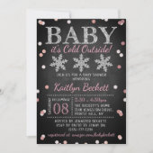 Invitation Bébé il fait froid à l'extérieur Filles Baby Showe (Devant)