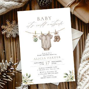 Invitation Bébé il fait froid à l'extérieur vêtements d'hiver