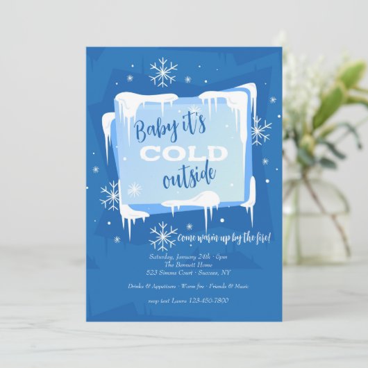 Invitation Bébé Il fait froid dehors (Debout devant)