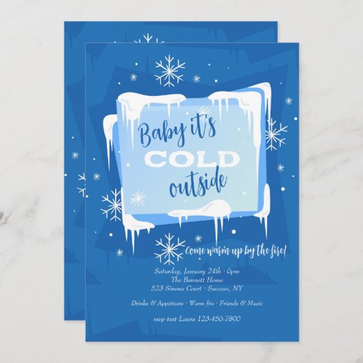 Invitation Bébé Il fait froid dehors (Devant / Derrière)