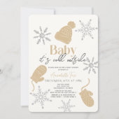 Invitation Bébé Il fait froid dehors à l'extérieur de Beanie  (Devant)