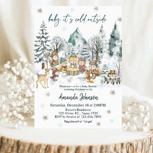 Invitation Bébé, il fait froid dehors Animaux d'hiver Baby Sh