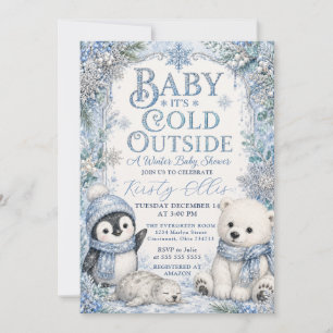 Invitation Bébé, il fait froid dehors Baby Shower