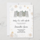 Invitation Bébé il fait froid dehors Baby Shower (Devant)