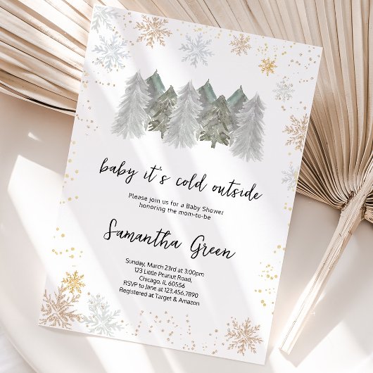 Invitation Bébé il fait froid dehors Baby Shower